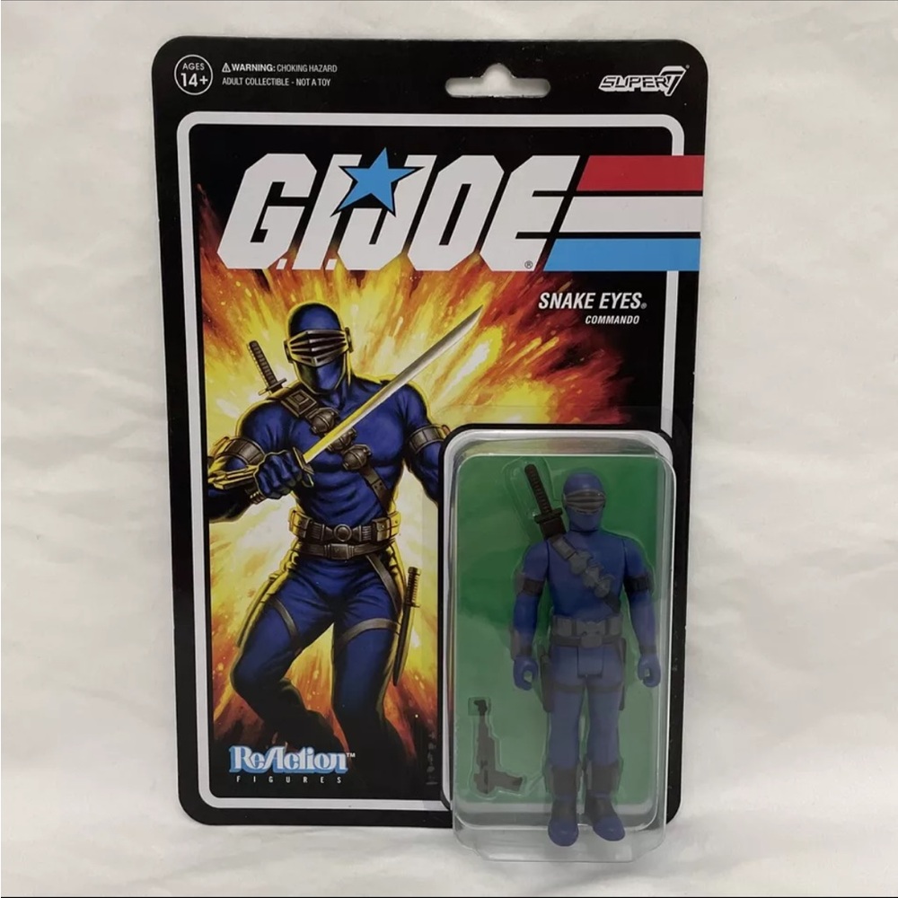 Snake Eyes Commando Cartoon V2 G.I. Joe Super7 Reaction Figure New In Hand